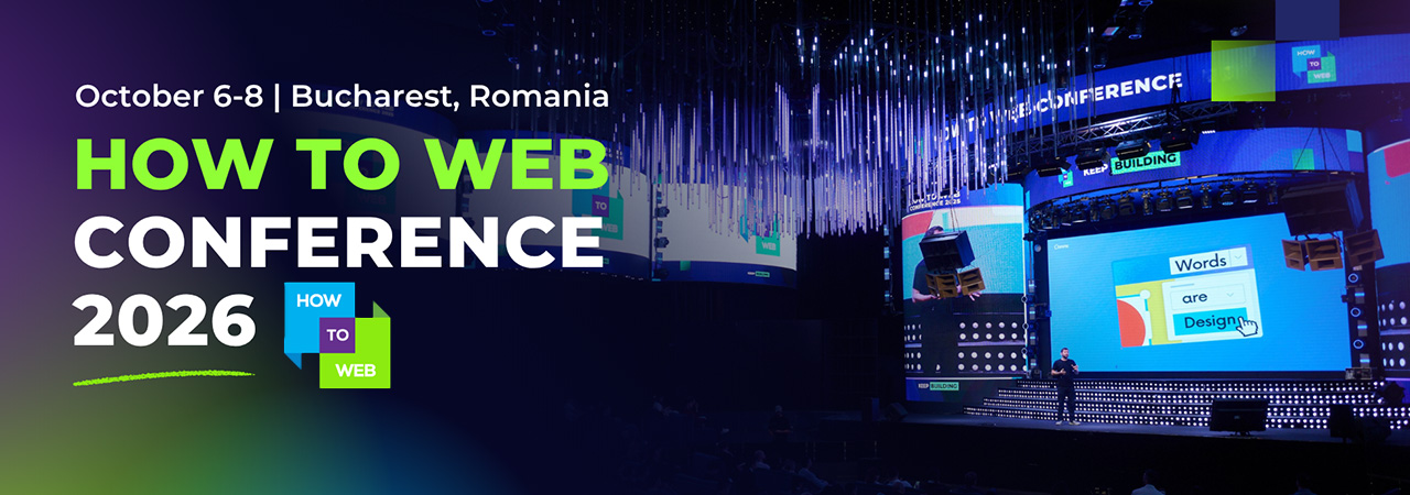 Information graphics about the How to Web Conference 2026 in Bucharest